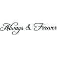 thumbnail image 1 of Glossy Black 22" x5" Decaltor ALWAYS & FOREVER Quotes Sayings Words Art Decor Lettering Vinyl Wall Art Inspirational Uplifting, 1 of 1