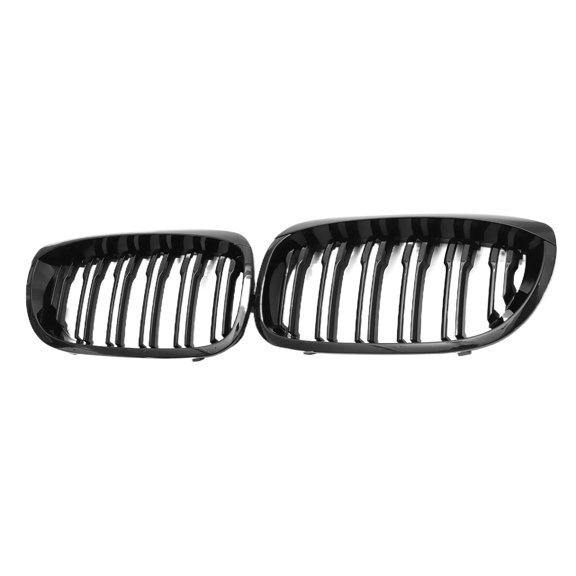 Glossy Black Double Line Car Front Bumper Kidney Grille For BMW 3-Series E46 2-Door 2003-2006 Racing Grill