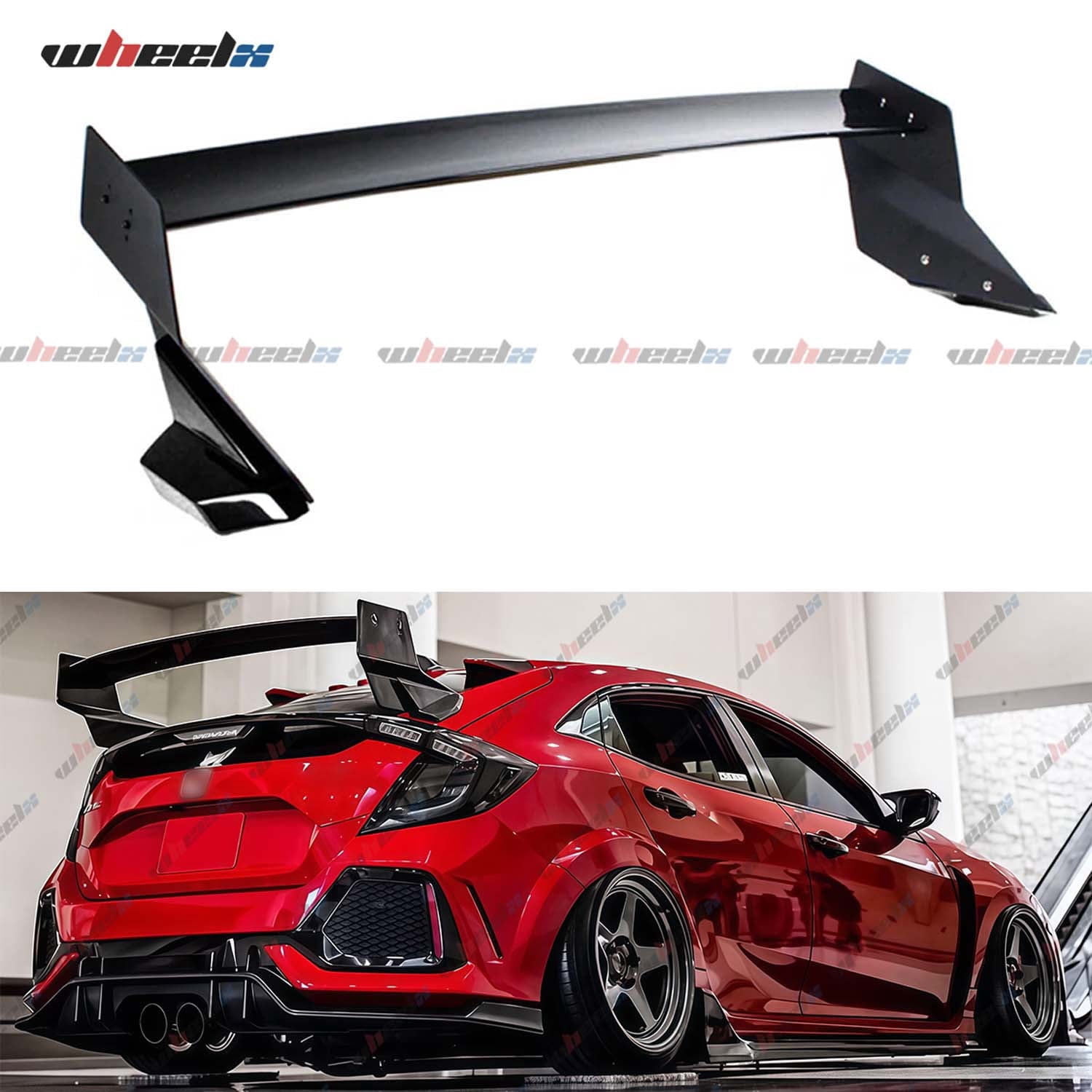 Glossy Black Fk8 Type R Style Spoiler Wing Compatible with 2017-2021 ...
