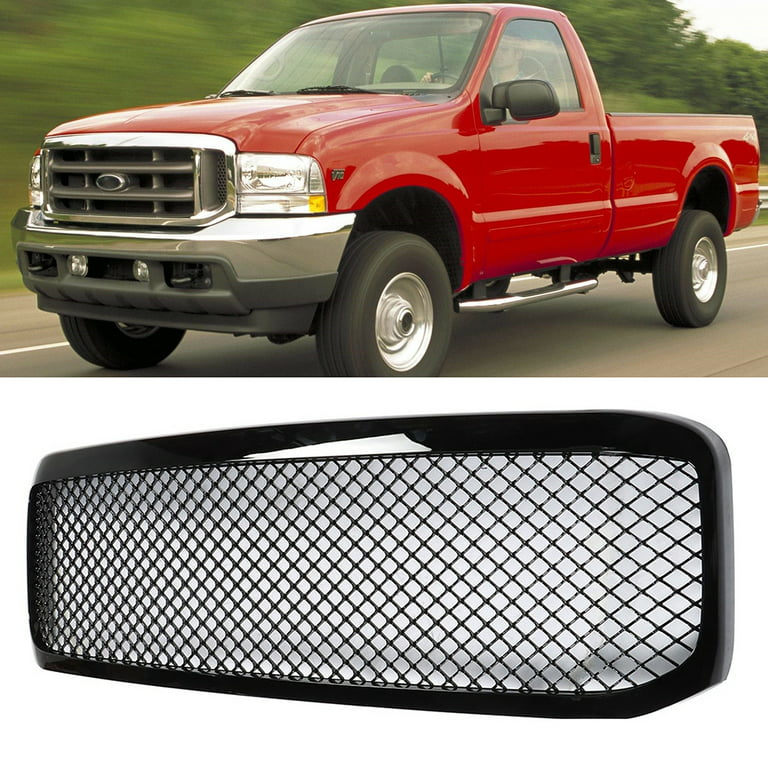 Glossy Black Front Grille Mesh Grill Fit for Ford F-250 F-350 1999 200 2001  2003 2003 2004