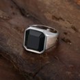 thumbnail image 1 of Glossy Black Gem Ring Simple Style, 1 of 3