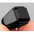 thumbnail image 1 of Glossy Black Gem Ring Simple Style, 1 of 3