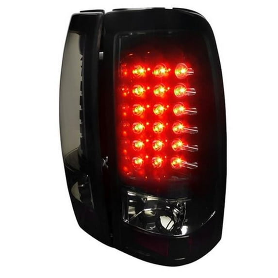 Glossy Black Housing LED Tail Lights with Smoke for 03 to 06 Chevrolet Silverado