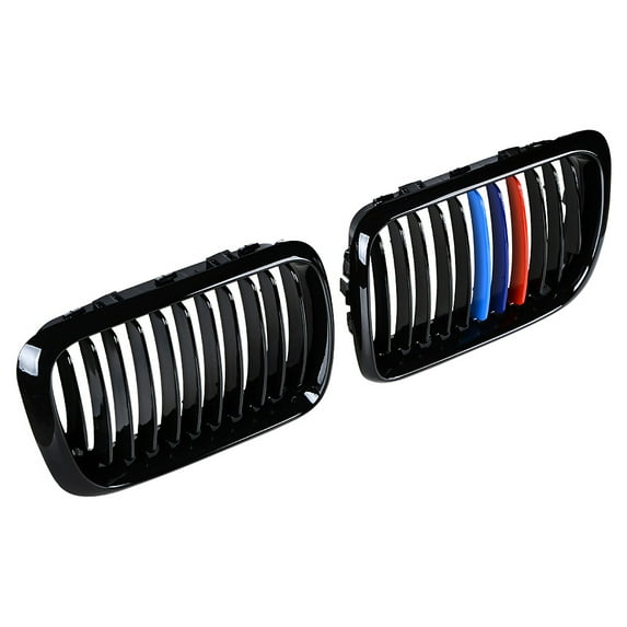 Glossy Black M-Color Front Hood Kidney Grille for 1997-1999 BMW E36 318i 318is 323i 323is 325i 328i 328is LCI