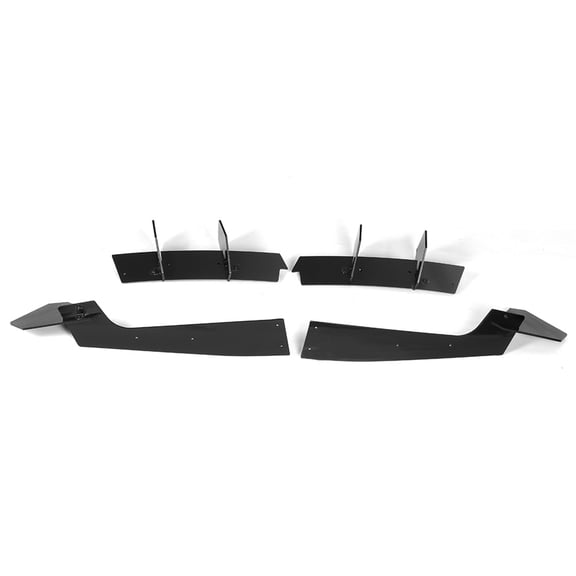 Glossy Black Rear Bumper Diffuser Lip Spoiler Shark Fins For Ford Mustang 18-22