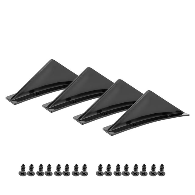 Glossy Black Shark Fin Rear Bumper Diffuser Lip Spoiler Kit with