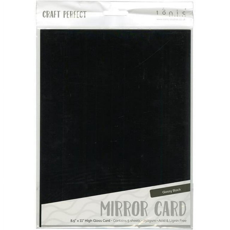 Tonic Studios Mirror Glossy Cardstock 8.5X11 5/Pkg Glossy Black