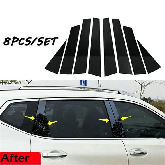 Glossy Black Window Pillar Posts Door Trim Covers With Strong Scratch Resistant