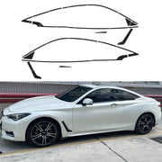 Glossy Black sticker Chrome Delete Window Trims For Infiniti Q60 2017-2020 coupe