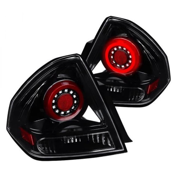 Glossy Black with Clear Lens LED Tail Lights for 2006-2013 Chevy Impala