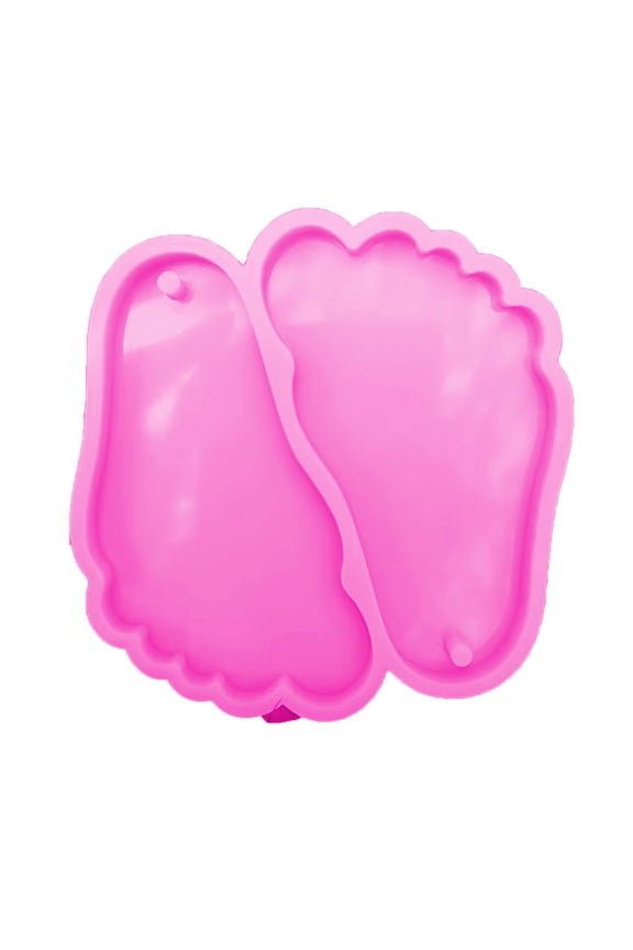 Glossy Christmas Memorial Foot Ornaments Silicone Epoxy Mold Keychain Pendant Jewelry for Valentines Gift Craft