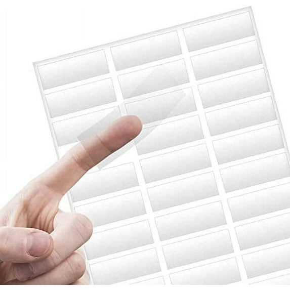 Glossy Crystal Clear Address Labels for Laser Printer, 1” X 2.5" Self Adhesive, 30 Labels per Sheet, 10 Letter Sheets Size Included, 300 Labels, Transparent Printable Rectangle Mail Shipping Labels