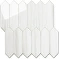 thumbnail image 1 of Glossy Dolomite White Backsplash Tile Peel and Stick, 12.8 x 12.8 Inch 10 Sheets Long Hexagon PVC Self Adhesive Mosaic Wall Tiles Stick on Backsplash for Kitchen and Bathroom, 1 of 5