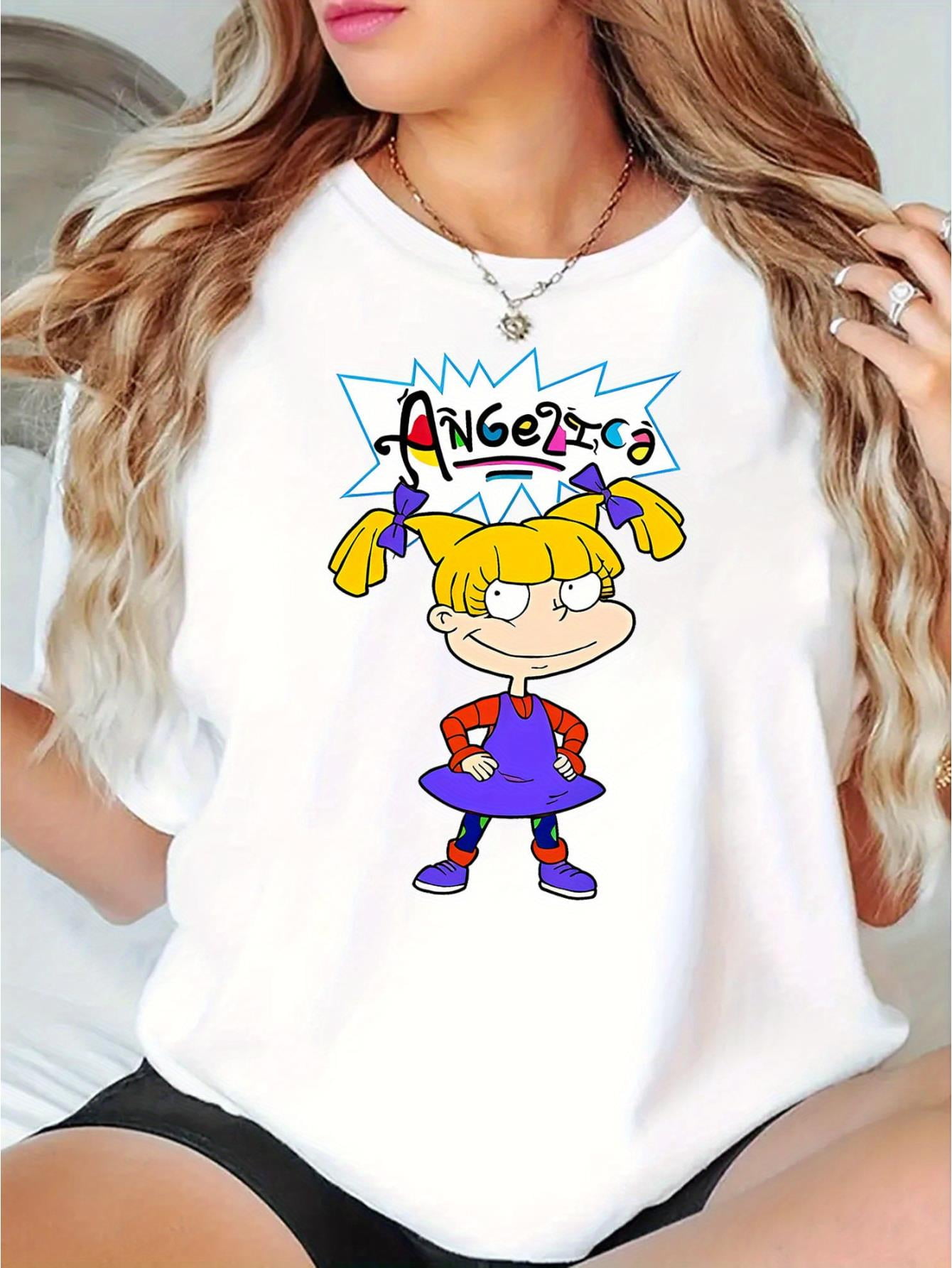 [Glossy Finish] Women's Casual Graphic Tee with Animated Movie ...