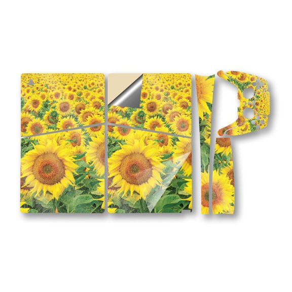 Glossy Glitter Gaming Skin Compatible With Sony PlayStation 5 Pro Bundle - Sunflower Field - Premium 3M Vinyl Protective Wrap Decal Cover - Easy To Apply | PS5 Skin Crafted in the USA