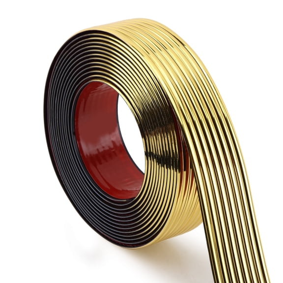 Glossy Gold Finish Wall Molding Trim, 196.8"L x 1.57"W Peel and Stick Corner Guards, Protection & Decoration for Countertops, Furniture Cabinets and Tables