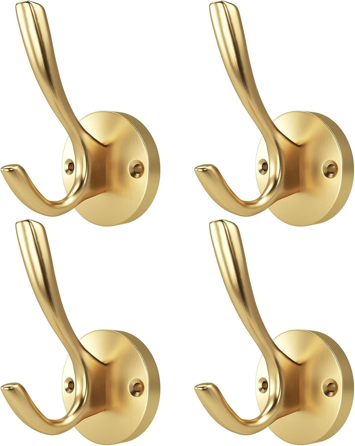 Glossy Gold Hooks 2 Pack Brushed Gold Bath Towel Hooks Heavy Duty Metal ...