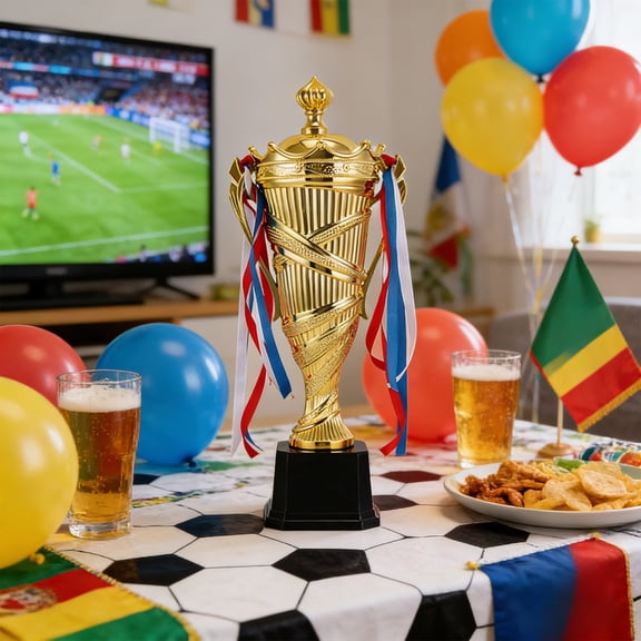 Glossy Gold Metal Trophy Cup Honor Prize for Sports Game Competition Ceremony,C