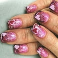 thumbnail image 1 of Glossy Heart Designs Short Square False Nails Set for Romance Valentine's Day Manicure 24Pcs, 1 of 9