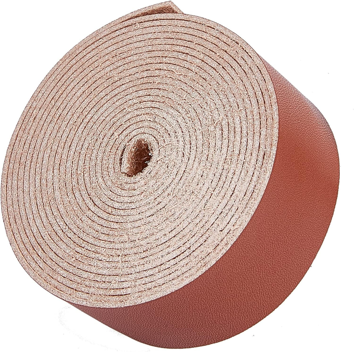 Glossy Leather Strap 1 Inch Wide 79 Inch Long Light Brown Flat Leather