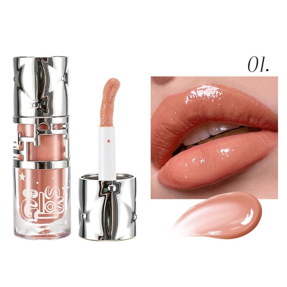 Glossy Lip Gloss, Hydrating and Moisturizing Lip Makeup, Long-Lasting Shiny Glass Lip, Brightening Lip Cosmetic for Women, 0.14 oz