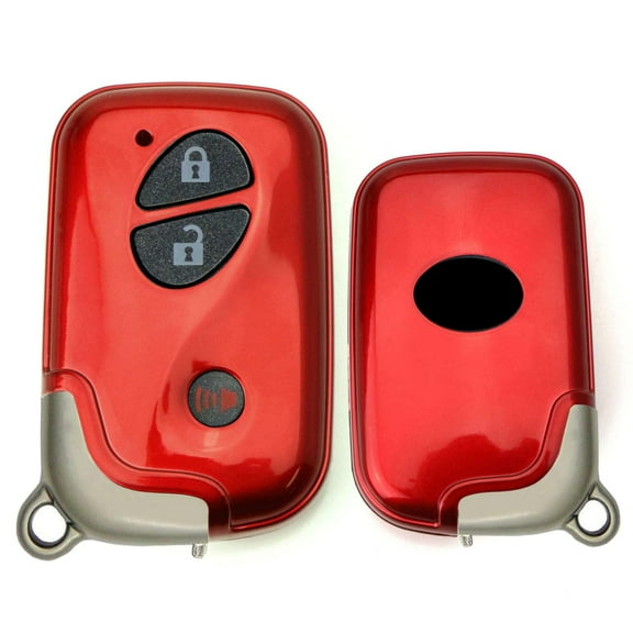 Glossy Metallic Red Exact Fit Key Fob Cover For Lexus is ES GS LS CT LX GX RX, etc 1st Gen Smart Keyless Fob