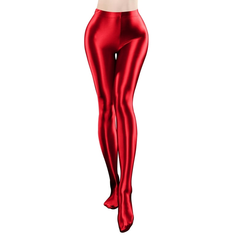 Glossy Opaque Pantyhose for Women High Waist Oil Shiny Tights Stockings  Yoga Pants Training Women Sports Fitness Footed Leggings Sexy Streetwear