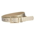 thumbnail image 1 of Glossy Pattern Belt With Square Buckle Decorative Waistband for Casual Home Wear - Versatile 4-Season Accessory, 105, Gold, 1 of 2