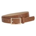 thumbnail image 1 of Glossy Pattern Leather Belt For With Square Buckle Decorative Waistband, 1 of 2