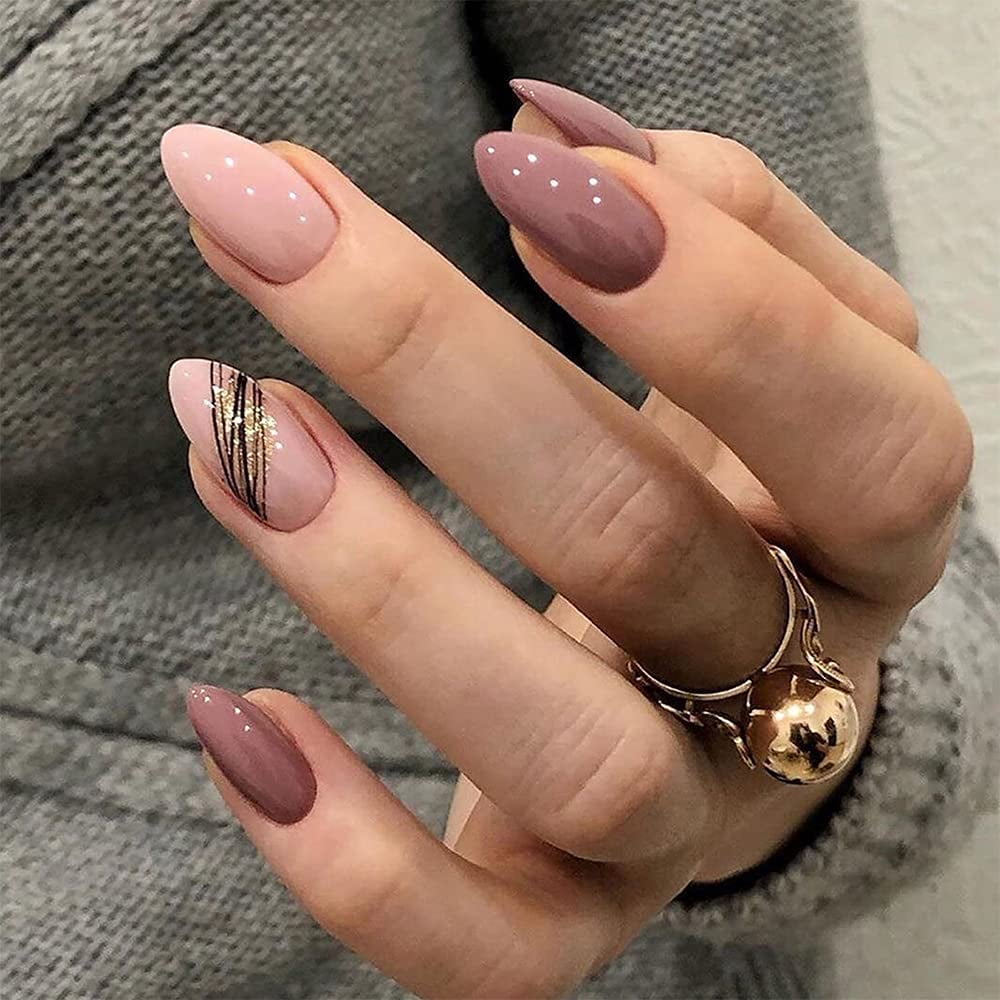 pink almond nail designs