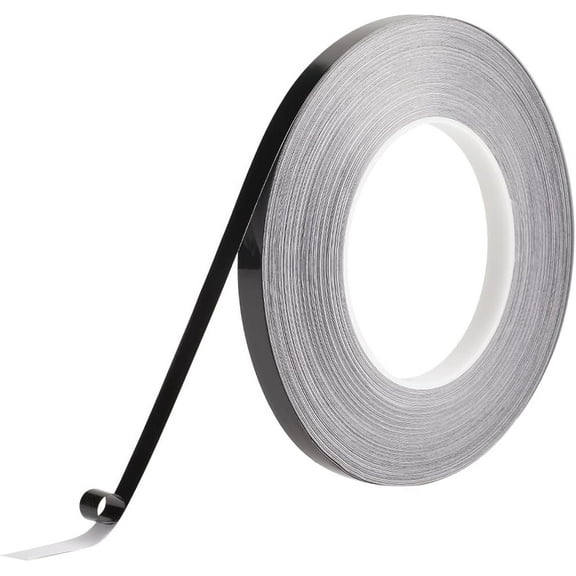 Glossy Polyester Film Tape 50m x 10mm Self-Adhesive Wall Molding Trim Black Waterproof Decor Tape Peel and Stick Mirror Border Tile Caulk Strips for DIY Wall Graphic Arts Gifts Wrapping