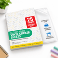 Glossy Printable Vinyl Sticker Paper 25s Non-epsonpatible 8.5