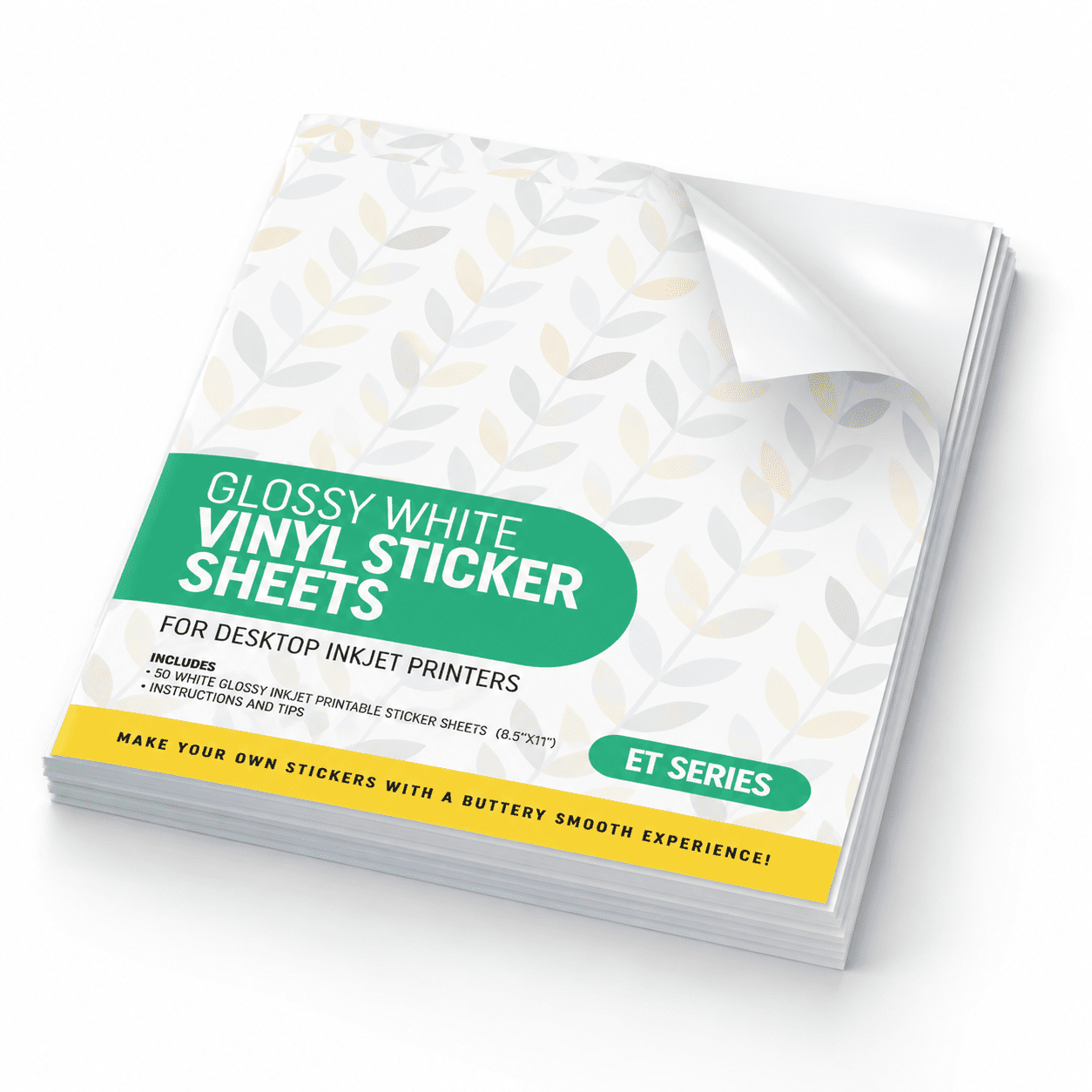 Glossy Printable Vinyl Sticker Paper 50s Epsonpatible 8.5