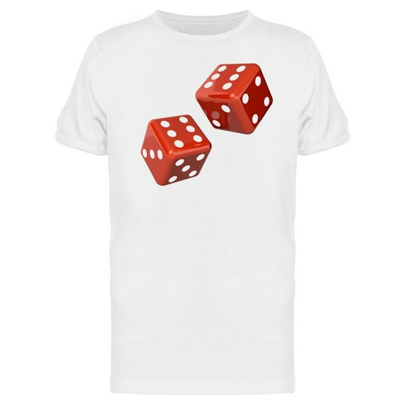 Glossy Red Dices T-Shirt Men -Image by Shutterstock, Male 4X-Large