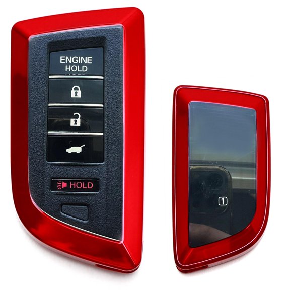 Glossy Red Finish TPU Key Fob Front & Back Coverage Protective Case Cover, For Acura 2022-up MDX TLX RDX RLX ILX Integra 5B Smart Key