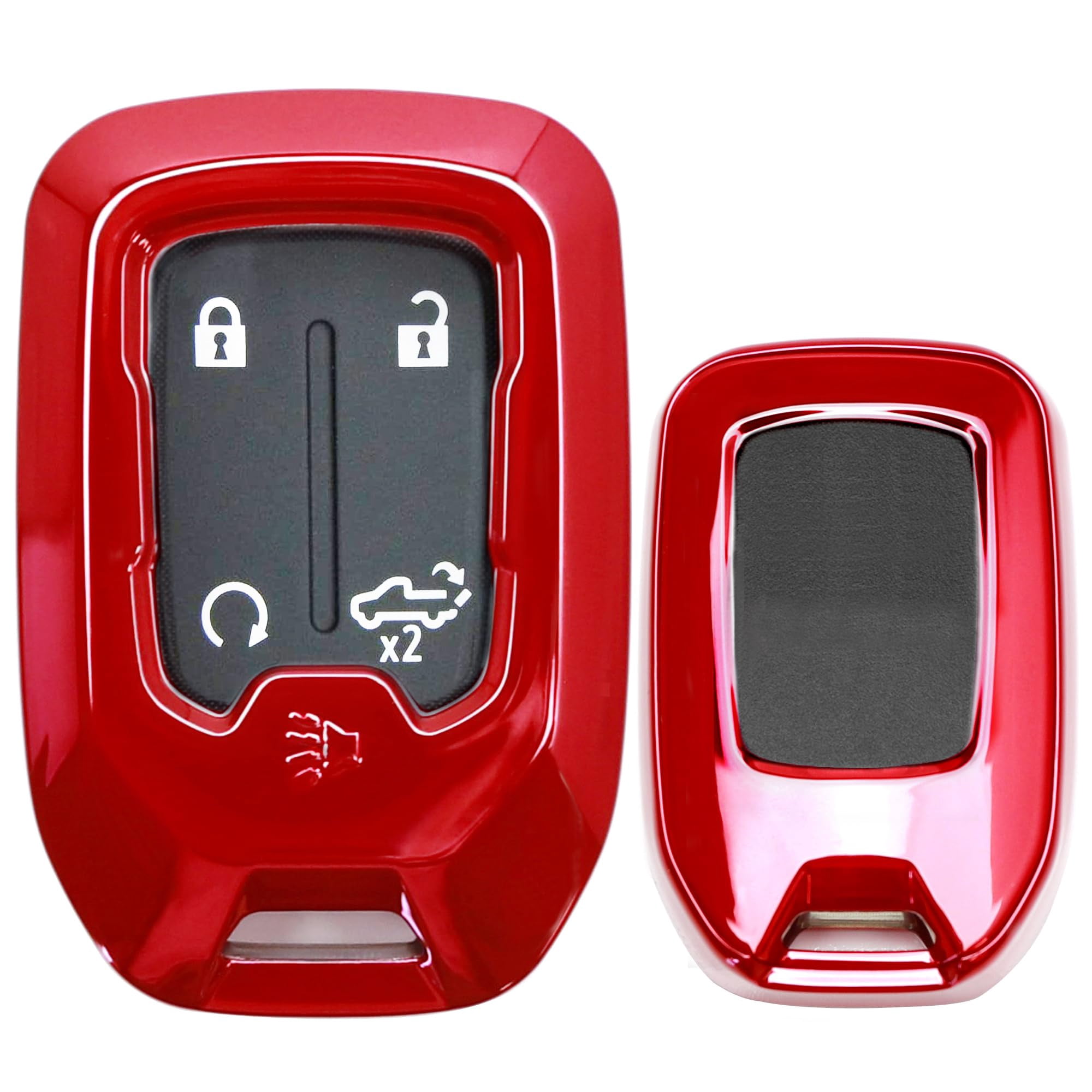 Glossy Red Finish TPU Key Fob Protective Case w/ Face Panel Cover, For ...