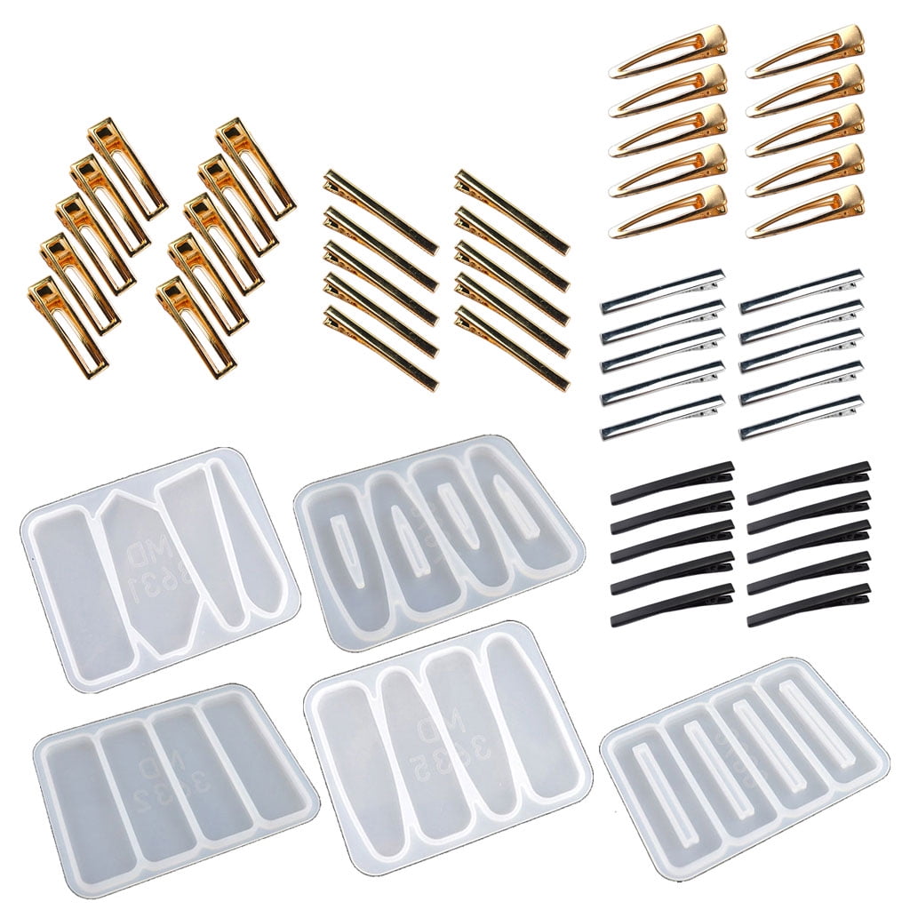 Glossy Silicone Resin Molds Leaves Various Shapes Hairpin Mold Pendant Jewelry Epoxy Resin Crafting Mold
