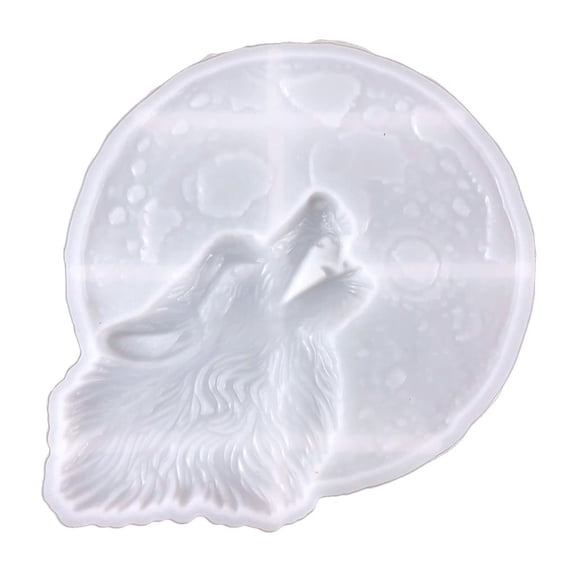 Glossy Silicone Wolf-shape Mold Wall-mounted Valentines Stereo Mold Ornaments Pendant Epoxy Resin Crafting