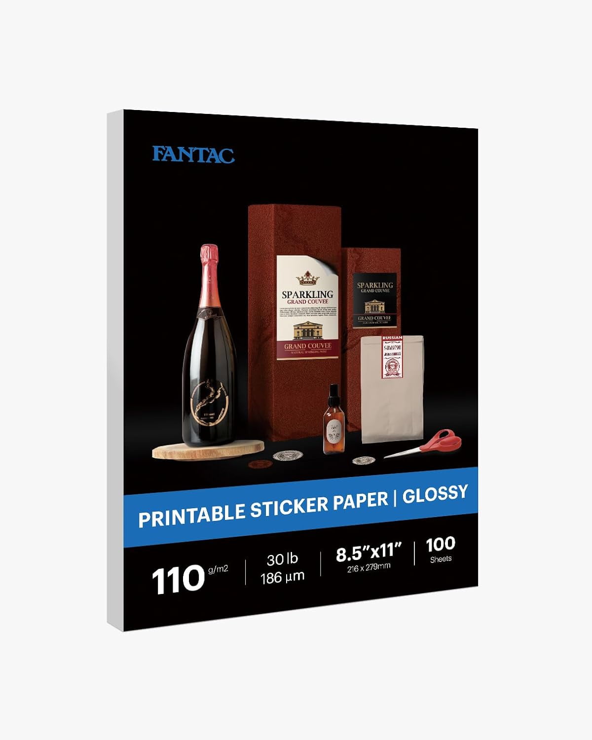 Glossy Sticker Paper for Inkjet & Laser Printer, Printable Photo