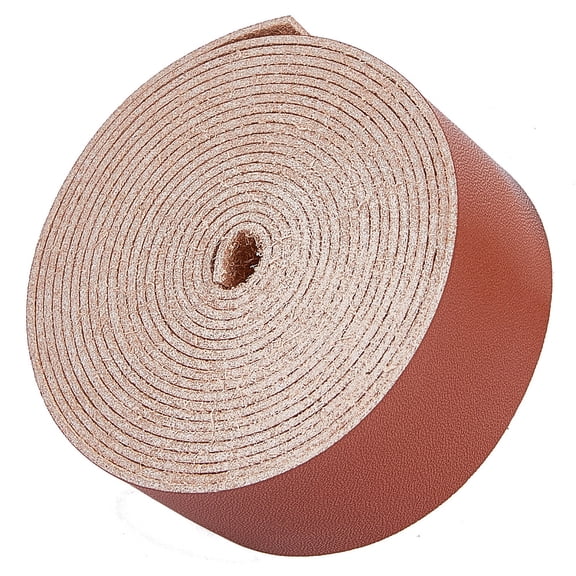 Glossy Style PU Leather Ribbon Flat Saddle Brown 1 inch(25mm) about 2.19 Yards(2m)/Roll