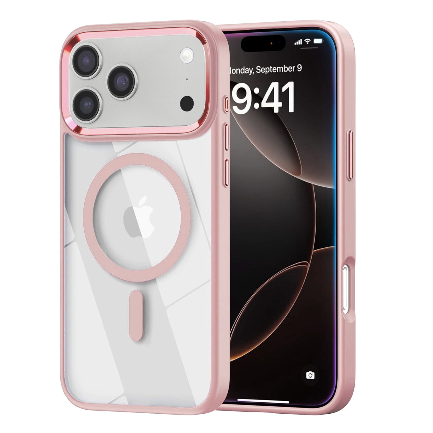 Glossy Transparent MagSafe Case for iPhone 17 Pro Max - Pink