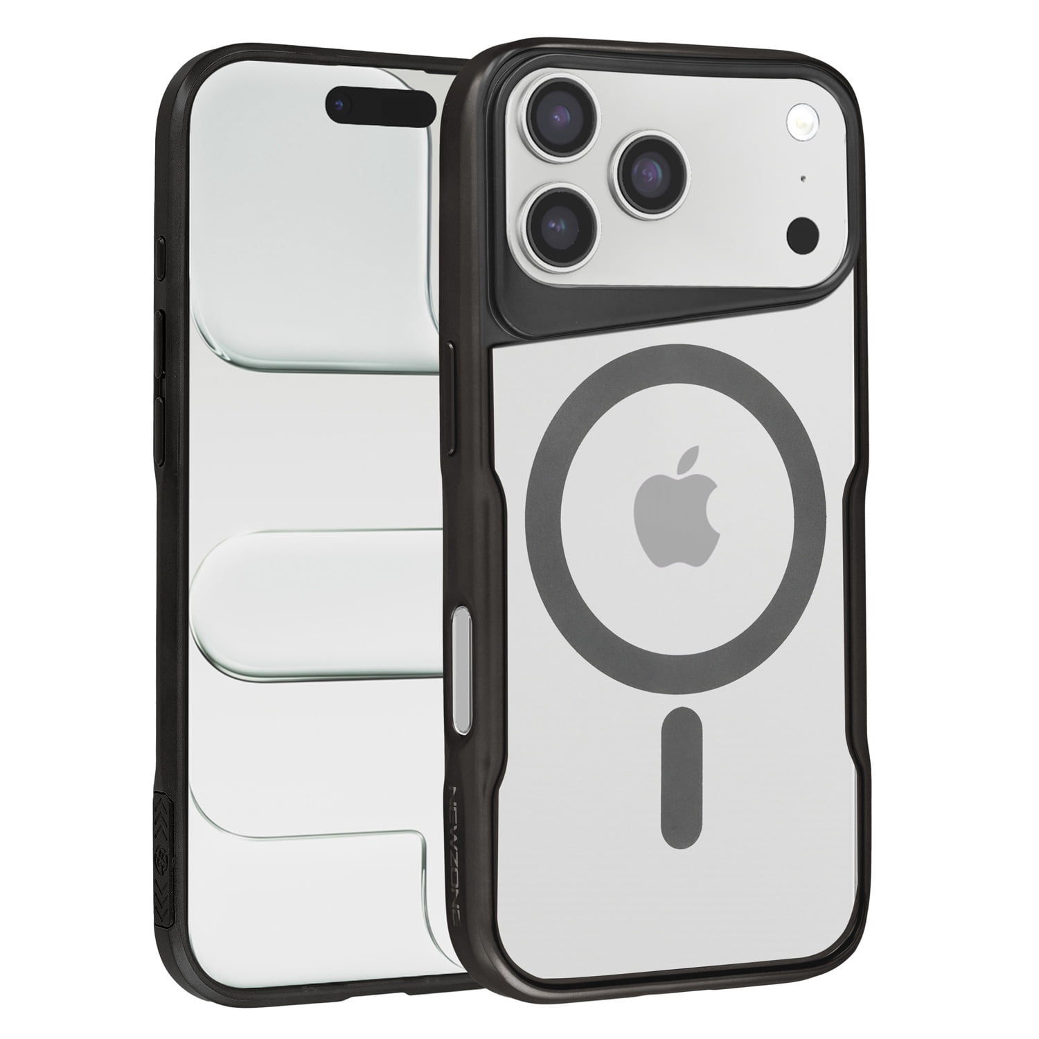 Glossy & Transparent Magnetic Case for iPhone 17 Pro Max - Black