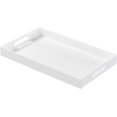 thumbnail image 1 of Glossy White Acrylic Serving Tray with Handles-Lucite Tray for Ottoman,Coffee Table, Breakfast, Tea, Food, Butler - Decorative Tray (10x15x2H Inch with, White), 1 of 6