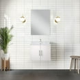 thumbnail image 1 of Glossy White Bath Vanity 24" W X 22" D - Marble Countertop & Included Mirror Soft Close, One Spacious Storage Compartment, To Scratches And Stains 24 In. 22 Single Top Interior For Storage, Scratch, 1 of 3