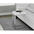 thumbnail image 1 of Glossy White Hollow-Core Chrome Metal Accent Table, 1 of 1