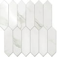 thumbnail image 1 of Glossy White Marble Backsplash Tile Peel and Stick, 12.8 x 12.8 Inch 10 Sheets Long Hexagon PVC Self Adhesive Mosaic Wall Tiles Stick on Backsplash for Kitchen and Bathroom, 1 of 12