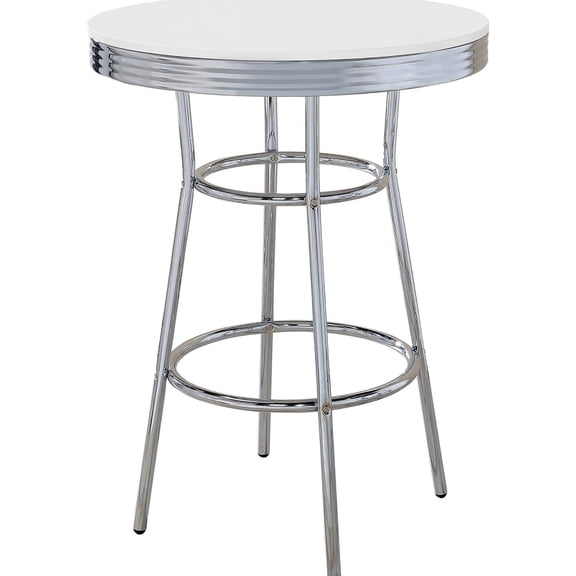 Glossy White & Round Dining Table, Contemporary Elegance, 42.09" H X 30" W D, Built With Precision Bar Table For Kitchen Room, Look, Robust Build