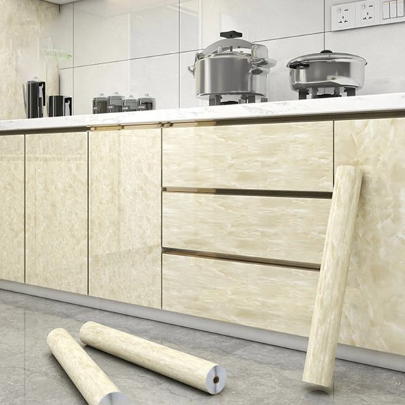 Glossy White Self-adhesive Kitchen Sticker, Water and Moisture Resistant for Countertop and Table Decoration, Cabinet Protection