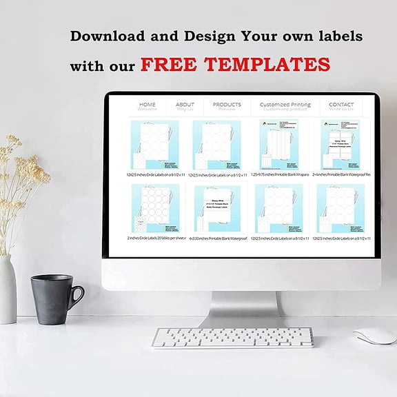 Glossy White Waterproof Sticker Shipping Labels, 4" x 5" 4 Up Vinyl Address Lalebs for Laser or Inkjet Printers, 20 Sheets 80 Total Permanent Adhesive Labels$$Office