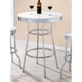 thumbnail image 1 of Glossy White and Chrome Round Dining Table / A Sturdy Choice for Kitchen, 1 of 2